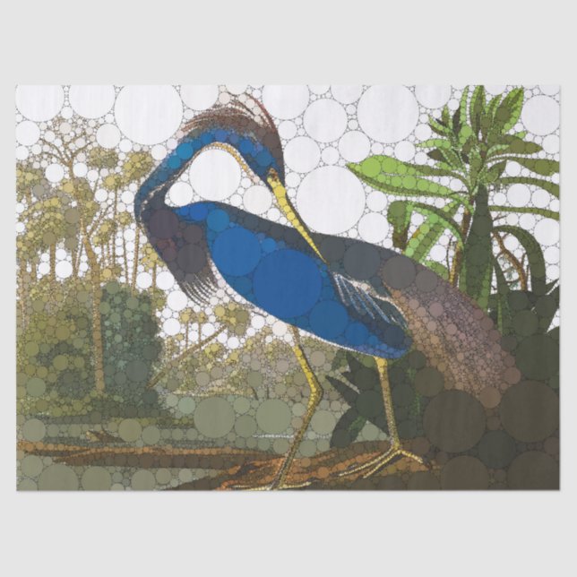 Papel De Seda Louisiana Blue Heron por causa de John James Audub (Frente )
