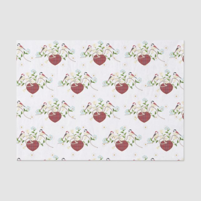 Papel De Seda Love Birds Floral (Frente )