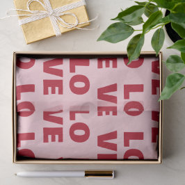 Papel De Seda Love Bold Typography Pink & Red Gift