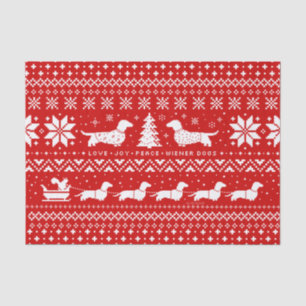 Papel De Seda Love Joy Peace Wiener Dogs   Dachshances Natal