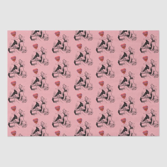 Papel De Seda Love Me Heart (dog)     Tissue Paper (Frente )