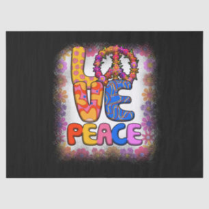 Papel De Seda Love Peace Retro 60s e 70s Floral Hippie Peace