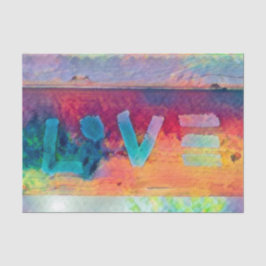 Papel De Seda Love Retro Hippie Blue Orange Bohemian Country