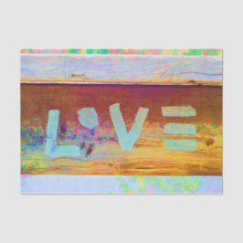 Papel De Seda Love Retro Hippy Brown Green Country Art