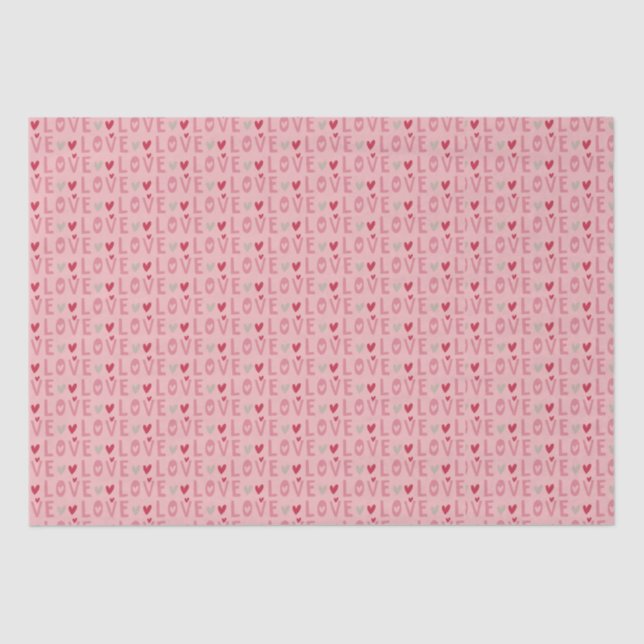 Papel De Seda Love Valentine Day Hearts (Frente )