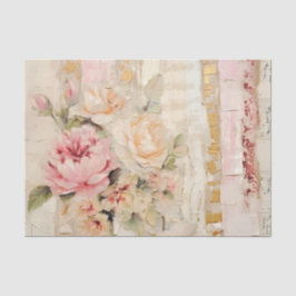 Papel De Seda Lovely Collage of Painted Florals on Paper Layers