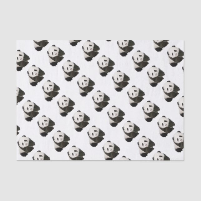 Papel De Seda Low Poly Panda (Frente )