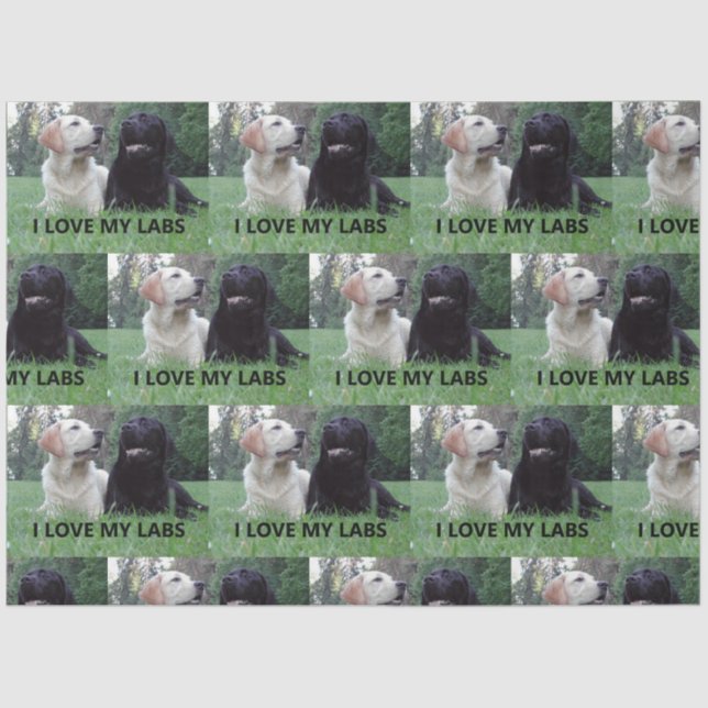 Papel De Seda LR I Love My Labs with picture (Frente )