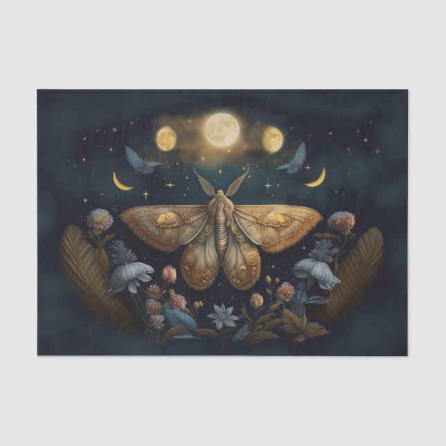 Papel De Seda Lua Agitada de Michelle, Mariposa Dourada (Frente )