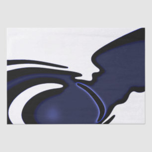 Papel De Seda Lua azul: Abstrato azul, branco e preto