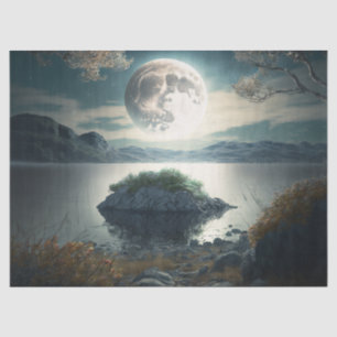 Papel De Seda Lua cheia sobre a despojagem do lago