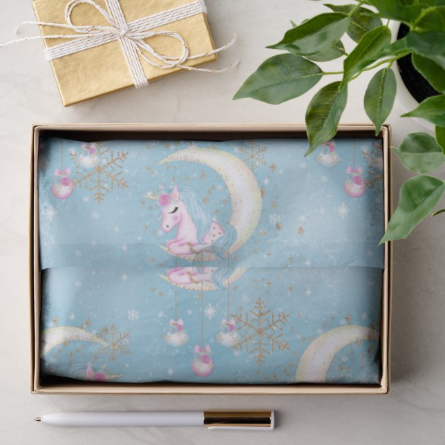 Papel De Seda Lua de Natal do Unicórnio (Presente)