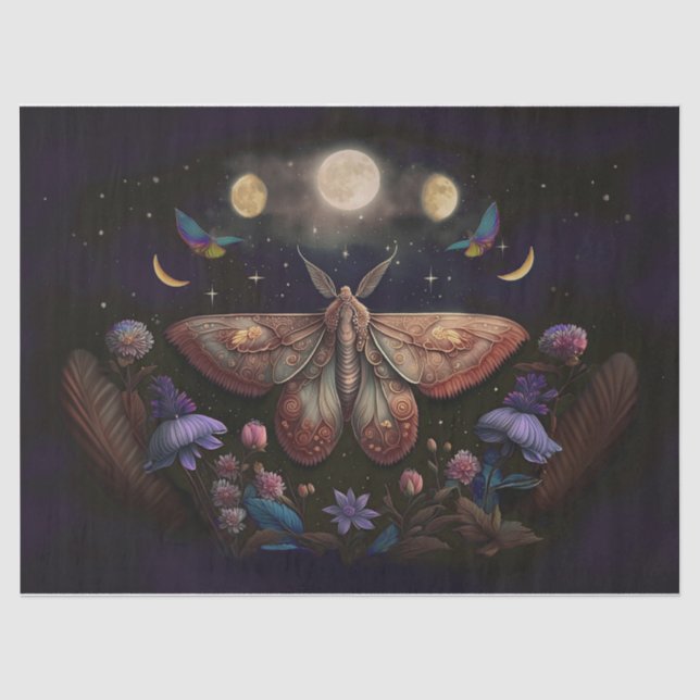 Papel De Seda Lua Ondulante de Michelle, Mariposa Colorida (Frente )