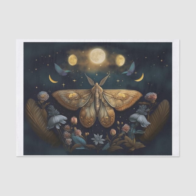 Papel De Seda Lua Ondulante de Michelle, Mariposa Dourada (Frente )