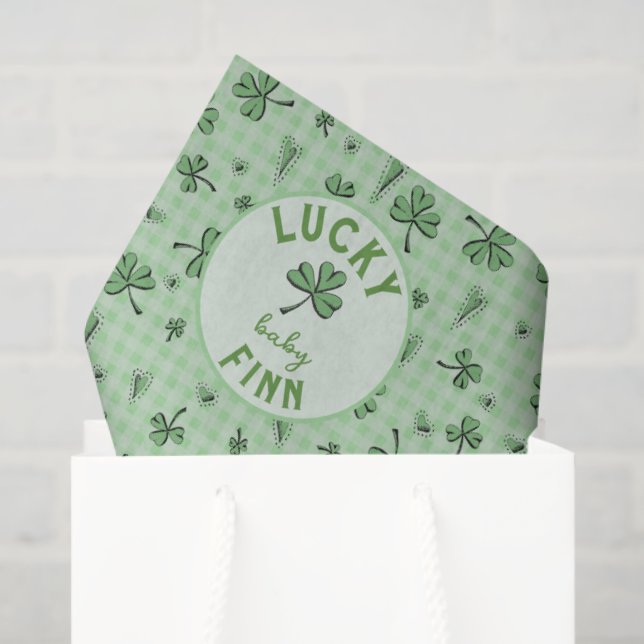 Papel De Seda Lucky Baby Boy St. Patrick’s Day (Sacola de presentes)