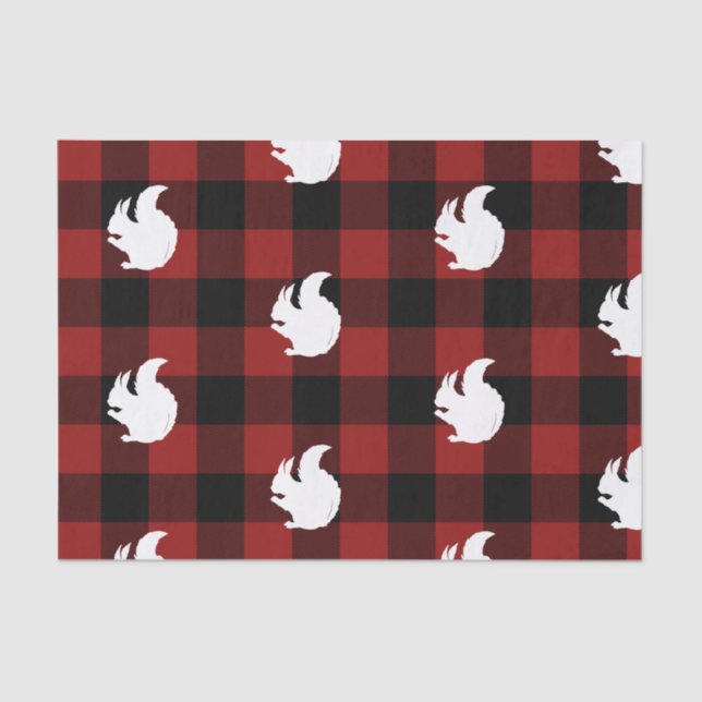 Papel De Seda Lumberjack Red Buffalo Xadrez Esquilo Holi (Frente )