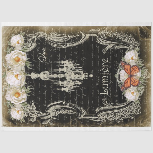 Papel De Seda Lumière et Pivoines Chandelier & Peonies Decoupage (Frente )