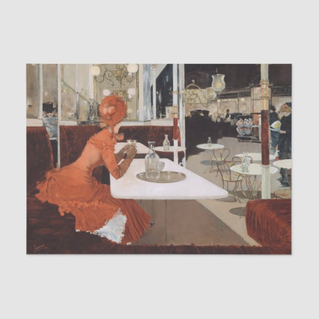 Papel De Seda Lungren Na Pintura Do Café (Frente )