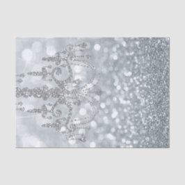 Papel De Seda Lustre Prateado Branco Bokeh Glamour Aranha Brilho