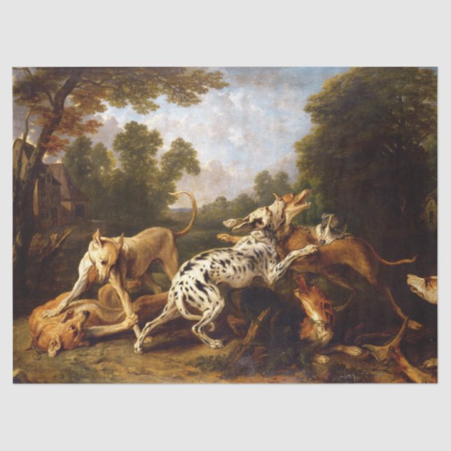 Papel De Seda Luta dos cães (por Frans Snyders) (Frente )
