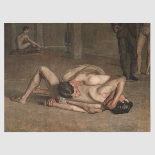 Papel De Seda Lutadores (por Thomas Eakins) (Frente )