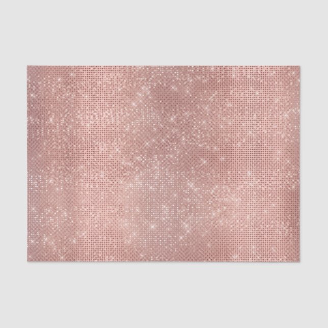 Papel De Seda Lux de faísca do rosa Dourado Blush Metálico em Pó (Frente )