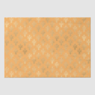 Papel De Seda Lux Dourada Fleur de Lis e Marigold  