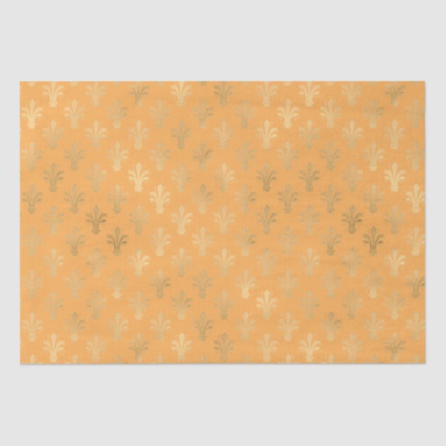 Papel De Seda Lux Dourada Fleur de Lis e Marigold (Frente )