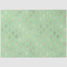 Papel De Seda Lux Dourado Fleur de Lis e Green Ash