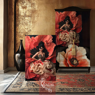 Papel De Seda Luxe Poppy Plumes Retrato Bouffant Couture