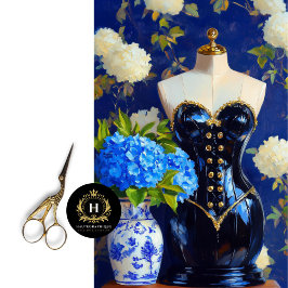 Papel De Seda Luxe Vintage Corset Dress Forma Descamação Floral