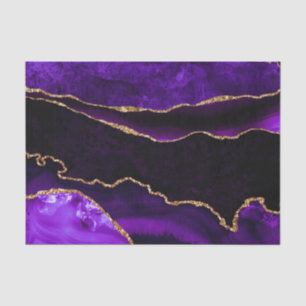 Papel De Seda Luxo Roxo Dourado Brilho Ágata Feliz Aniversário