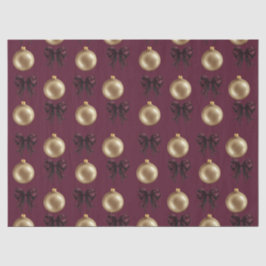 Papel De Seda Luxury Burgundy & Gold Baubles & Bows