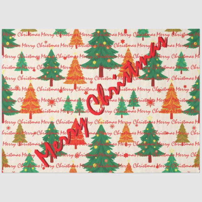 Papel De Seda Luxury Christmas Christmas Trees Festive (Frente )