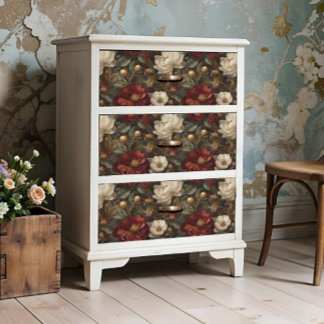 Papel De Seda Luxury Christmas Red and Winter White Floral