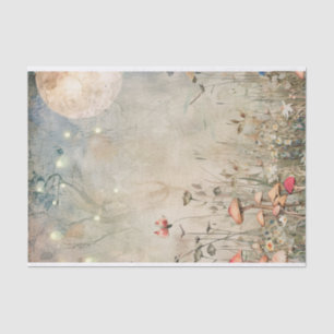 Papel De Seda Luz Eetérea na Decoupage do Jardim Fada