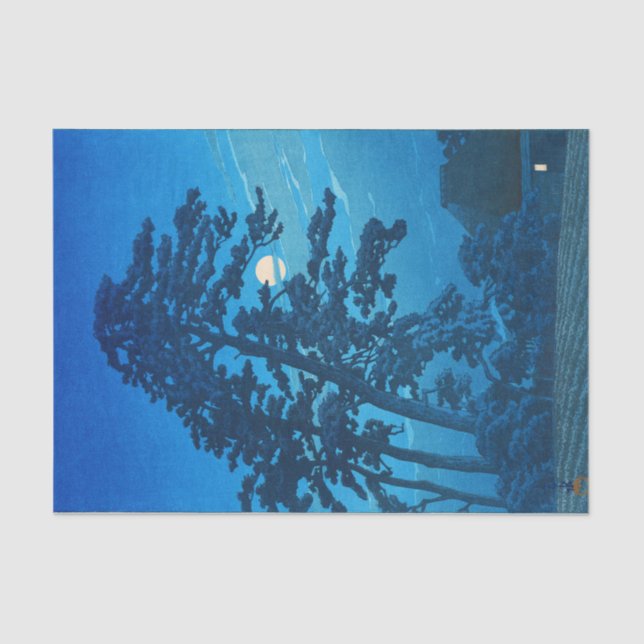 Papel De Seda Luz-lua em Magome, Hasui Kawase, Woodcut (Frente )