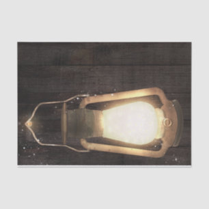 Papel De Seda Luz rústica da lanterna - casamento de madeira do