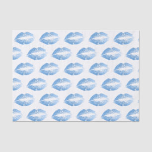Papel De Seda Luz - teste padrão azul do beijo do brilho