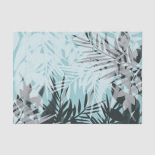 Papel De Seda Luz - teste padrão tropical do preto azul