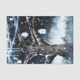 Papel De Seda Luzes de Árvore Rústica de Inverno Mágico em Potes