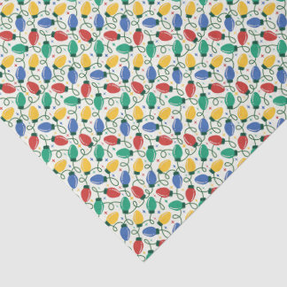 Papel De Seda Luzes de Natal Retro Multicolor Correspondentes