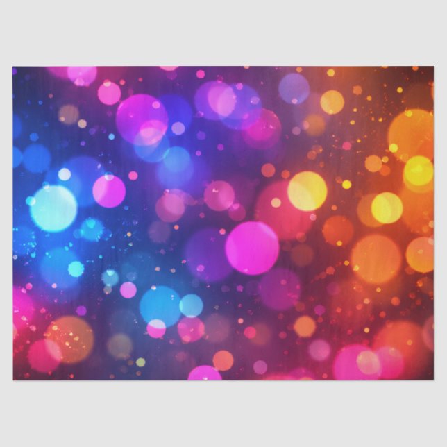 Papel De Seda Luzes Neon Bokeh Abstratas (Frente )