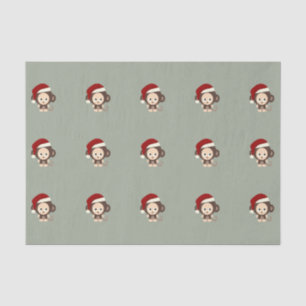 Papel De Seda Macaco de Natal bonito