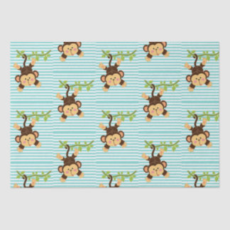 Papel De Seda Macaco Safari Reproduzido - Divertido e Whimsical 