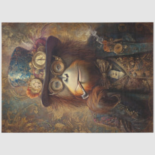 Papel De Seda Macaco Vitoriano De Decoupage Steampunk