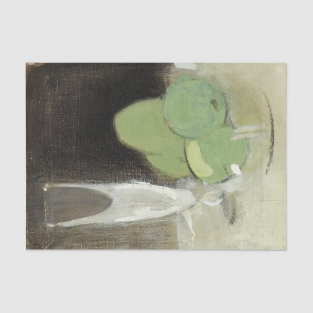 Papel De Seda Maçãs verdes e vidro de champanhe, H. Schjerfbeck (Frente )