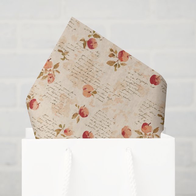 Papel De Seda Maçãs Vermelhas Francesas Chá de Noiva (Sacola de presentes)