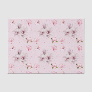 Papel De Seda Madalena Floral Água Cor-de-rosa Corada Presente