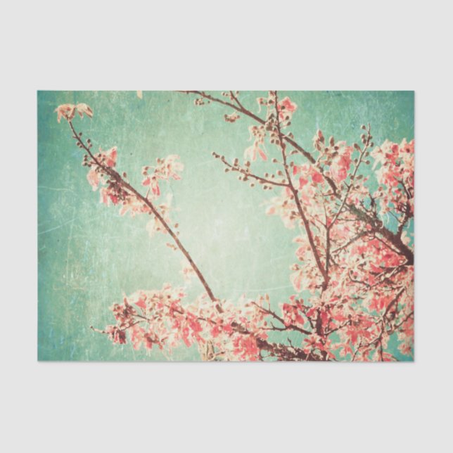 Papel De Seda Madeira & flor de cerejeira vestidas elegantes da (Frente )